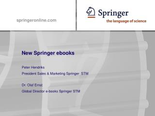 New Springer ebooks
