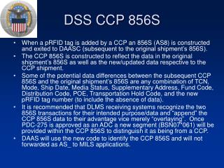 DSS CCP 856S