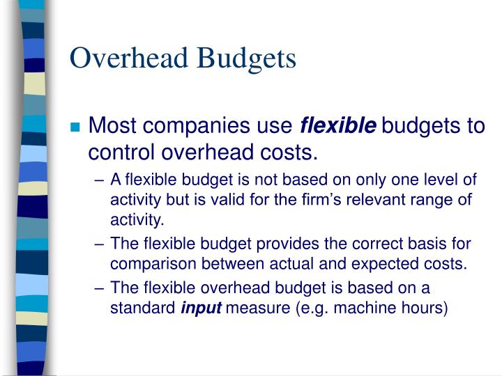 overhead budgets