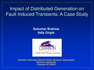 Impact of Distributed Generation on Fault Induced Transients: A Case Study