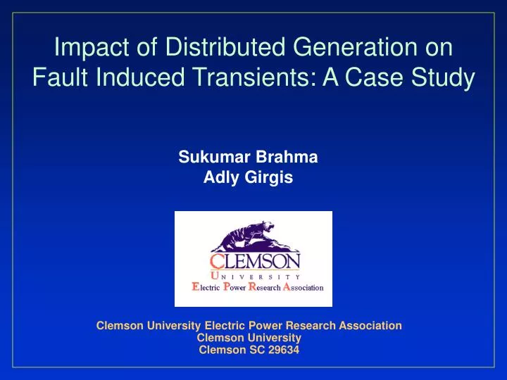 impact of distributed generation on fault induced transients a case study