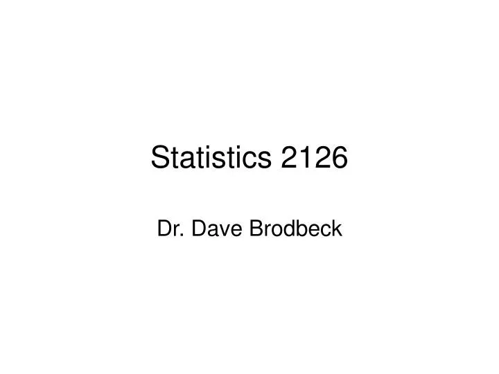 statistics 2126