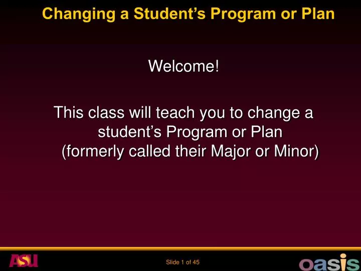 changing a student s program or plan