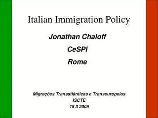 Italian Immigration Policy