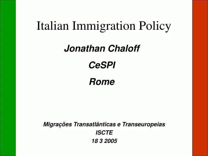 italian immigration policy