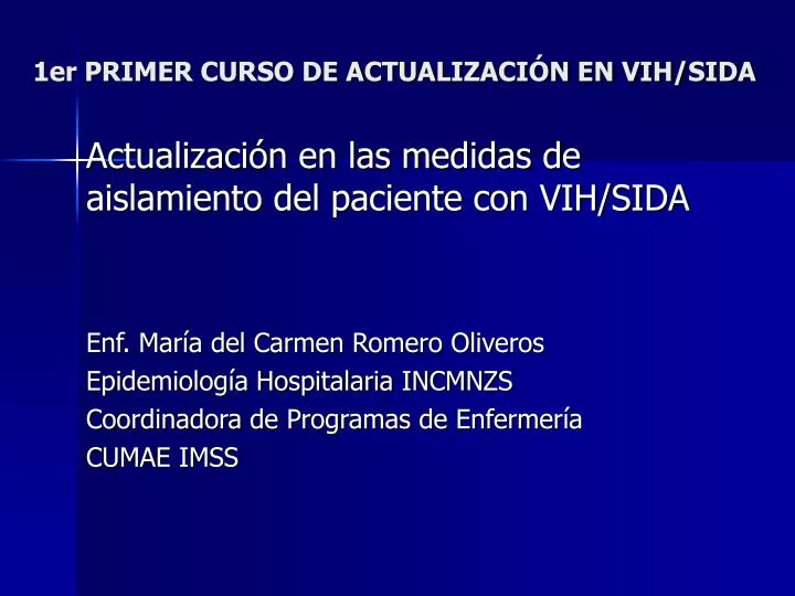 1er primer curso de actualizaci n en vih sida