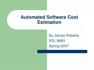 Automated Software Cost Estimation