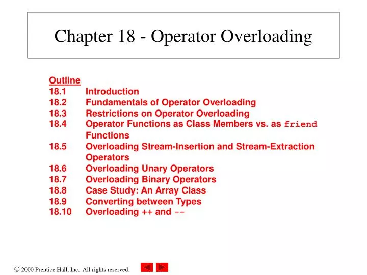 chapter 18 operator overloading