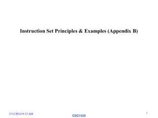 Instruction Set Principles &amp; Examples (Appendix B)