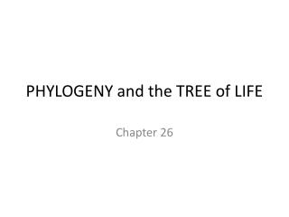 PHYLOGENY and the TREE of LIFE