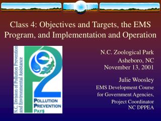 Class 4: Objectives and Targets, the EMS Program, and Implementation and Operation