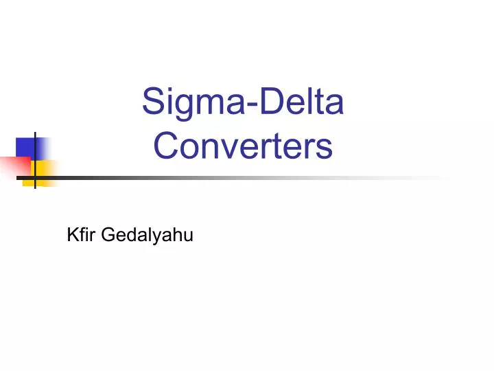 sigma delta converters