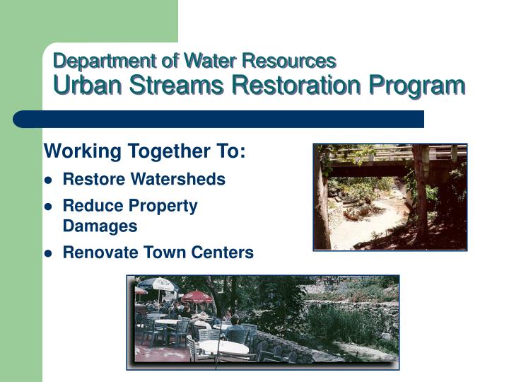 department of water resources urban streams restoration program