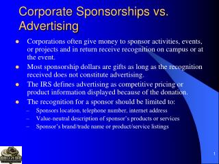 Corporate Sponsorships vs. Advertising