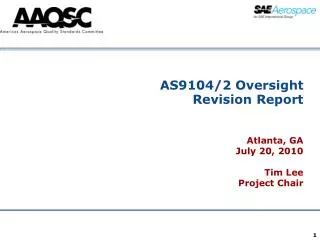 AS9104/2 Oversight Revision Report