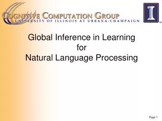 Global Inference in Learning for Natural Language Processing
