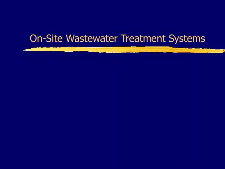 on site wastewater treatment systems