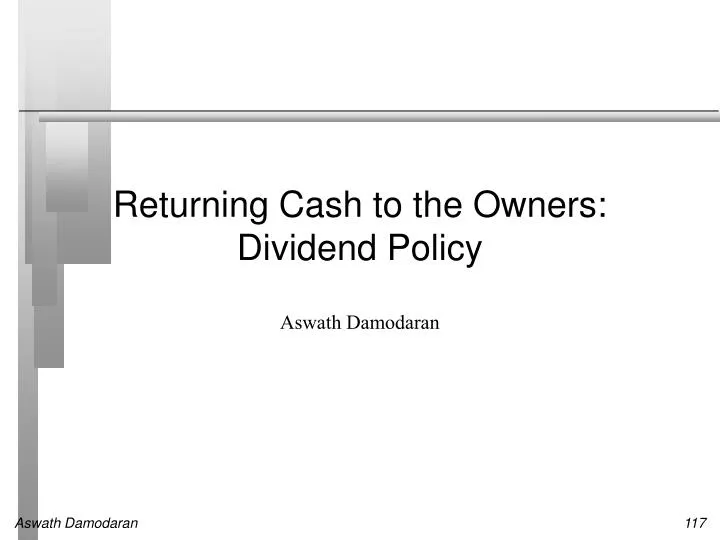 returning cash to the owners dividend policy