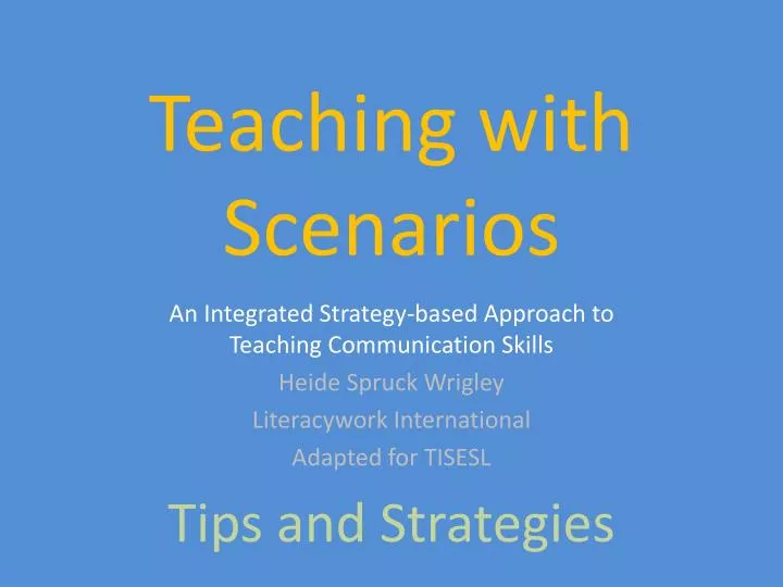 teaching with scenarios