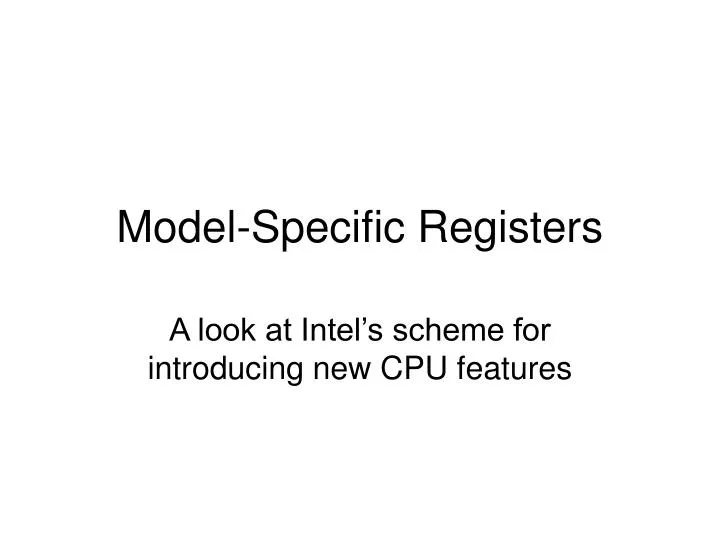 model specific registers