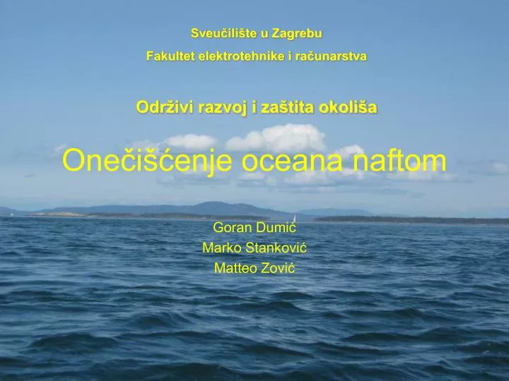 one i enje oceana naftom