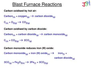Blast Furnace Reactions