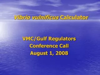 Vibrio vulnificus Calculator