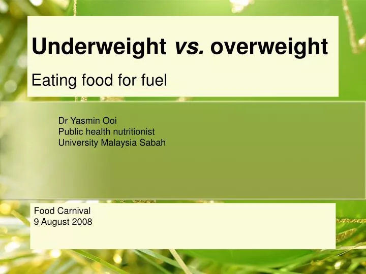 underweight vs overweight