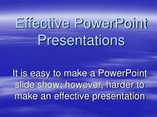 effective powerpoint presentations