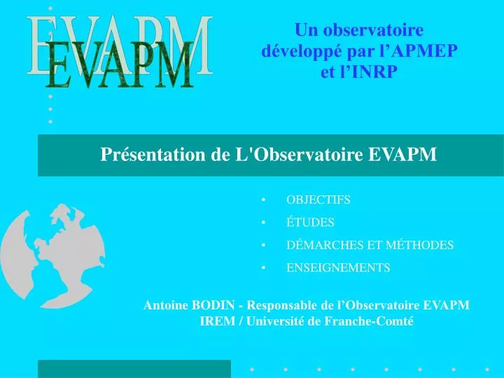 pr sentation de l observatoire evapm