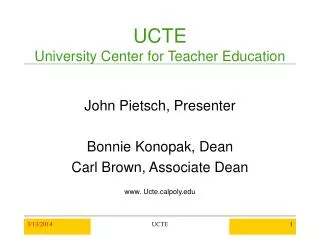 UCTE University Center for Teacher Education