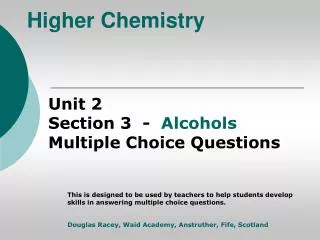 Higher Chemistry