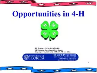 Opportunities in 4-H