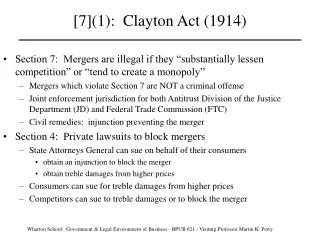 [7](1): Clayton Act (1914)