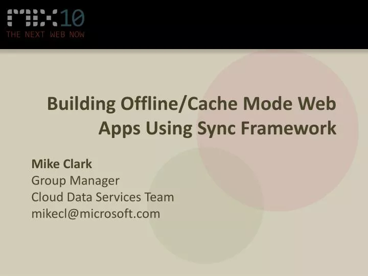 building offline cache mode web apps using sync framework