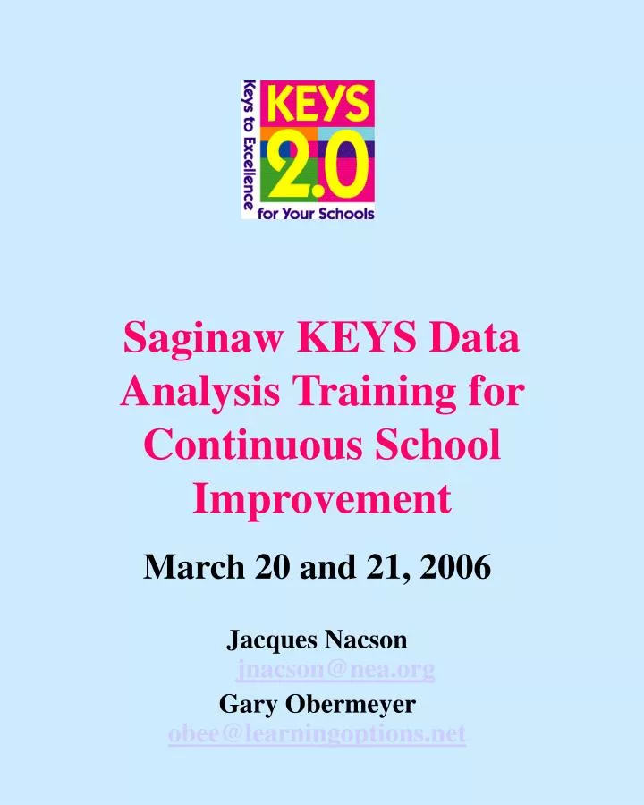 saginaw keys data analysis training for continuous school improvement