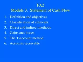 FA2 Module 3. Statement of Cash Flow