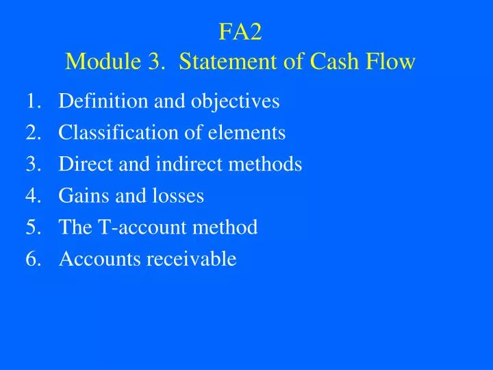 fa2 module 3 statement of cash flow