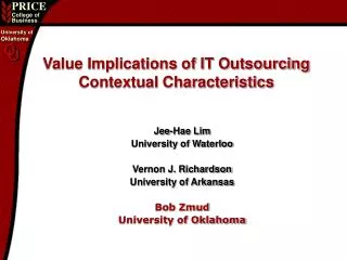Value Implications of IT Outsourcing Contextual Characteristics