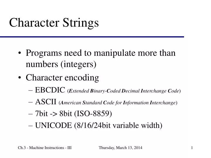 character strings