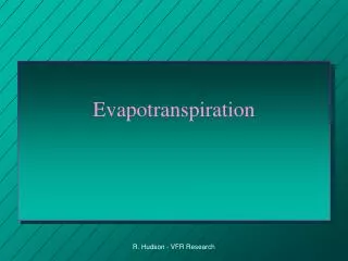 Evapotranspiration