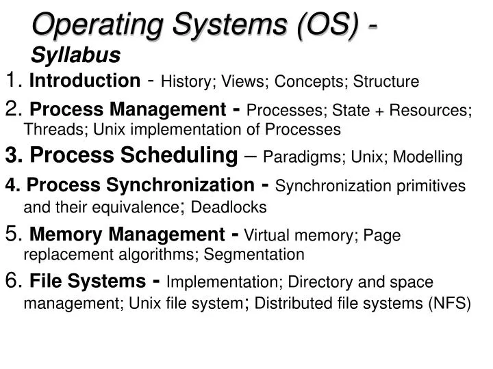 operating systems os syllabus
