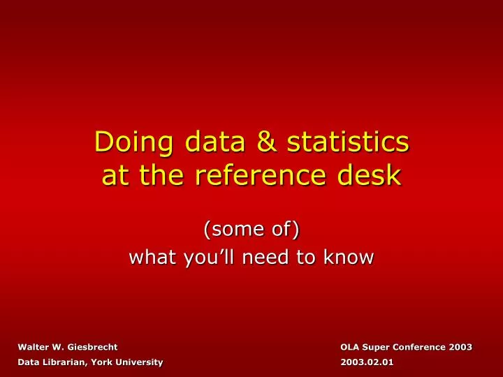 doing data statistics at the reference desk