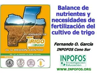 Balance de nutrientes y necesidades de fertilización del cultivo de trigo