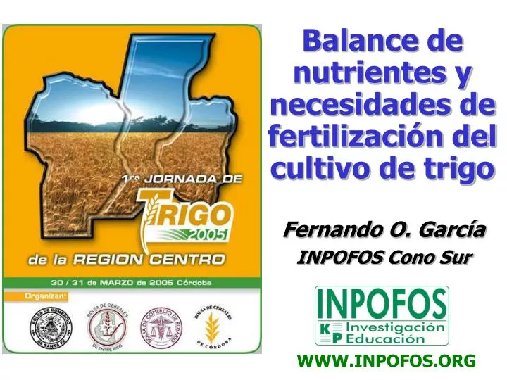 balance de nutrientes y necesidades de fertilizaci n del cultivo de trigo