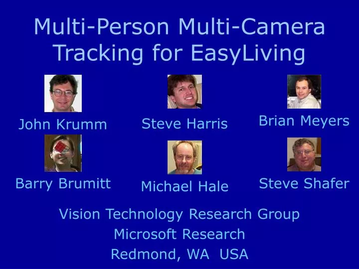 multi person multi camera tracking for easyliving