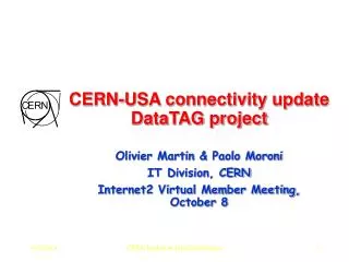 CERN-USA connectivity update DataTAG project