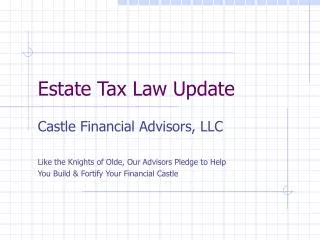 Estate Tax Law Update