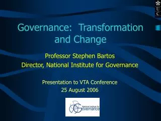 Governance: Transformation and Change