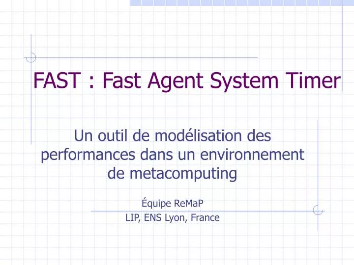 fast fast agent system timer
